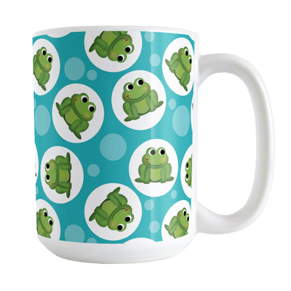 Cute Turquoise Frog Pattern Mug