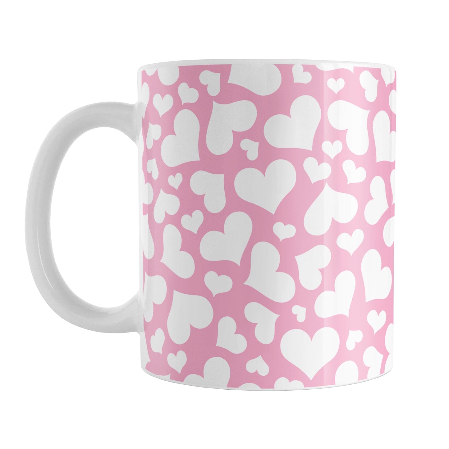 Cute White Hearts on Pink Mug