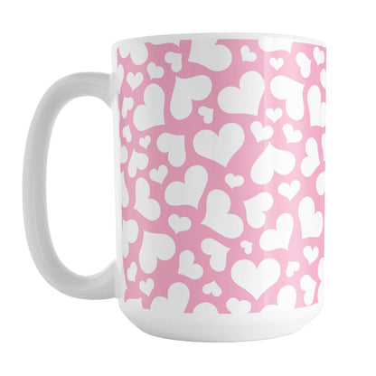 Cute White Hearts on Pink Mug