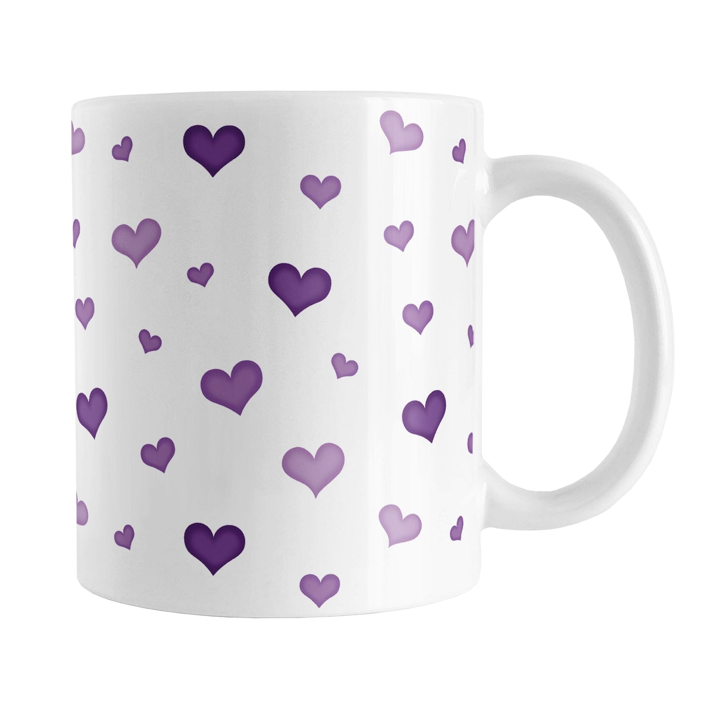 Dainty Cute Purple Hearts Mug