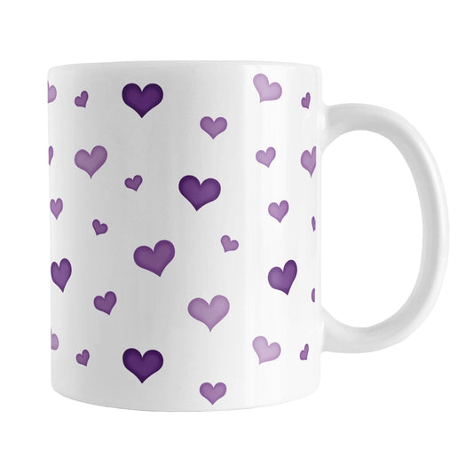 Dainty Cute Purple Hearts Mug