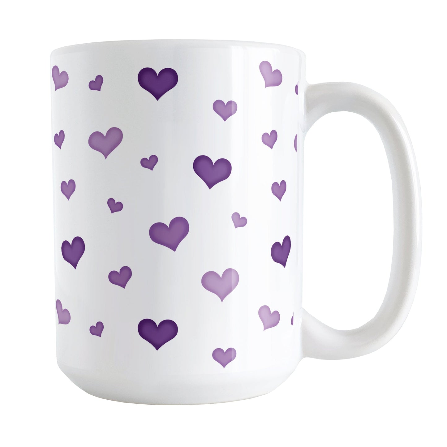 Dainty Cute Purple Hearts Mug