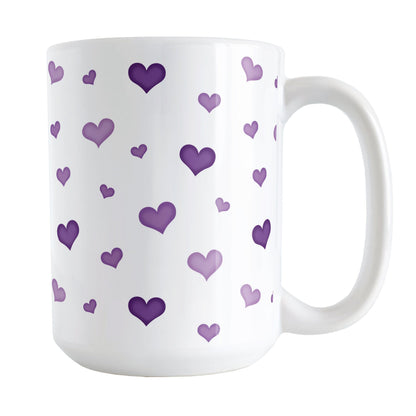 Dainty Cute Purple Hearts Mug