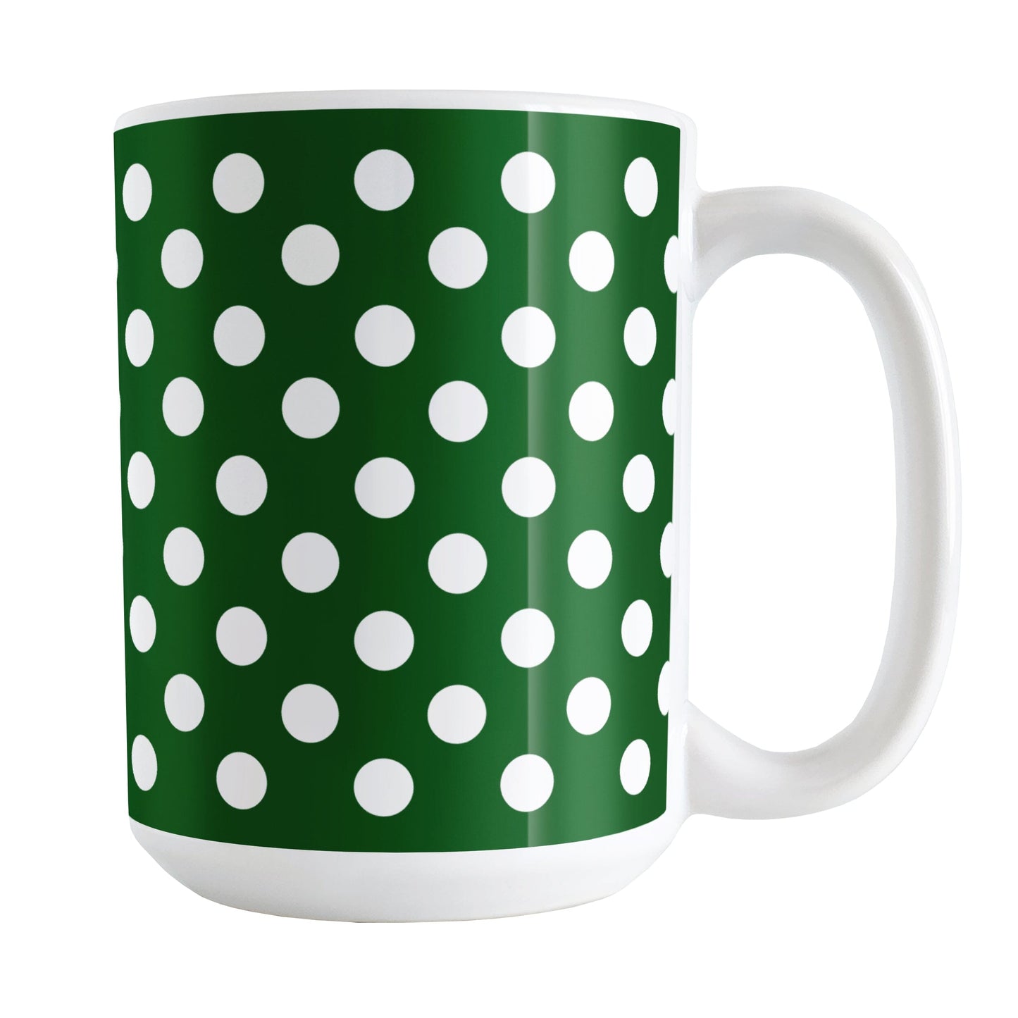 Dark Green Polka Dot Mug