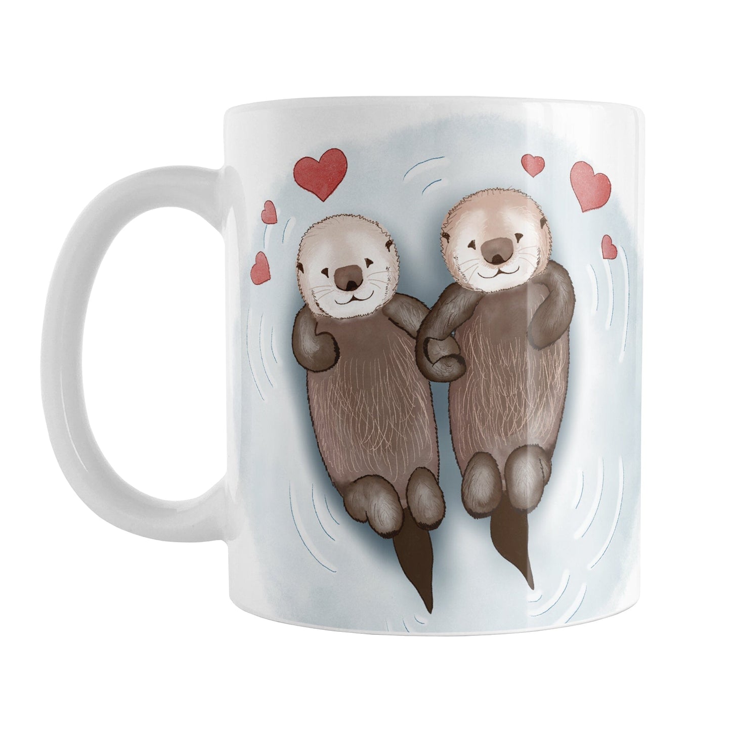 Floating Otters in Love Mug