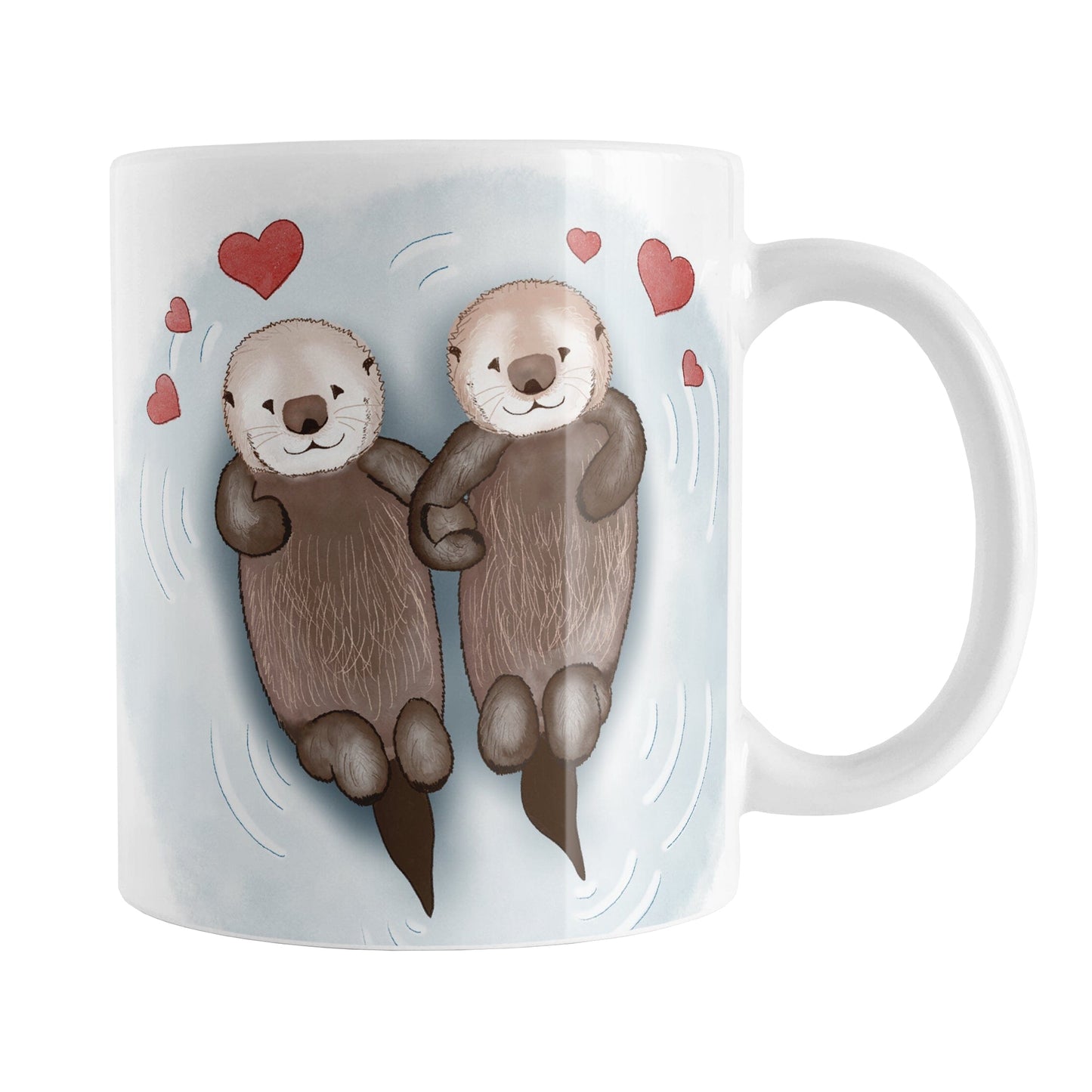 Floating Otters in Love Mug