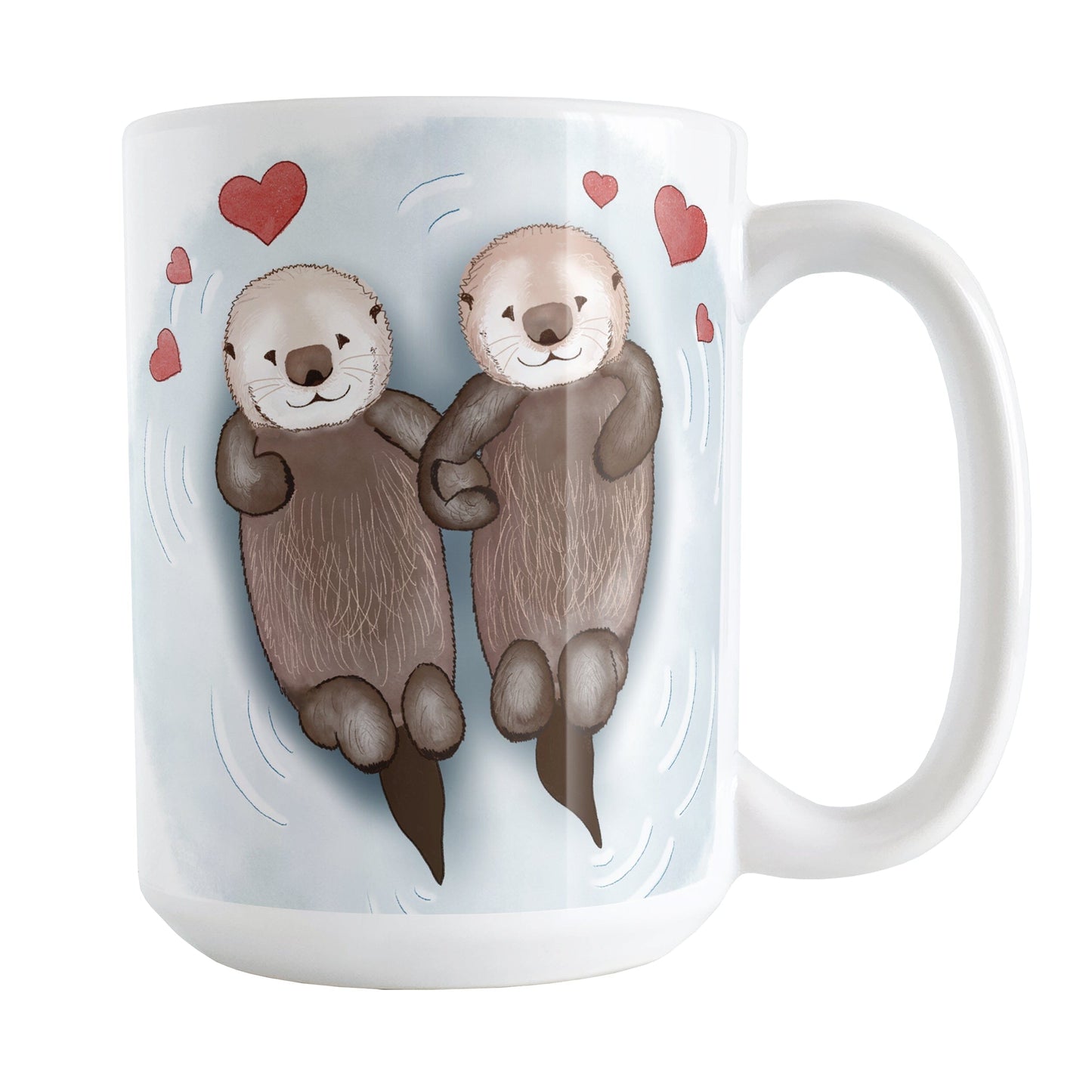 Floating Otters in Love Mug