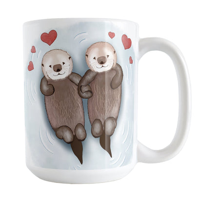 Floating Otters in Love Mug