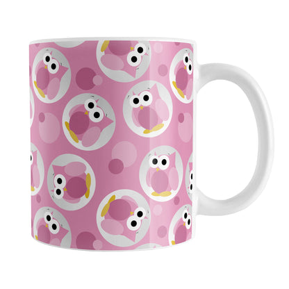 Funny Cute Pink Owl Pattern Mug