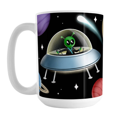 Galaxy Green Alien Spaceship Mug