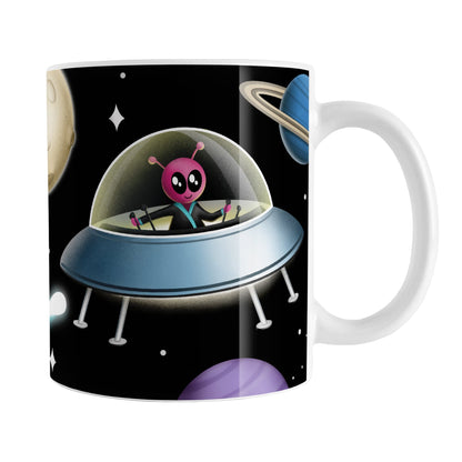 Galaxy Pink Alien Spaceship Mug