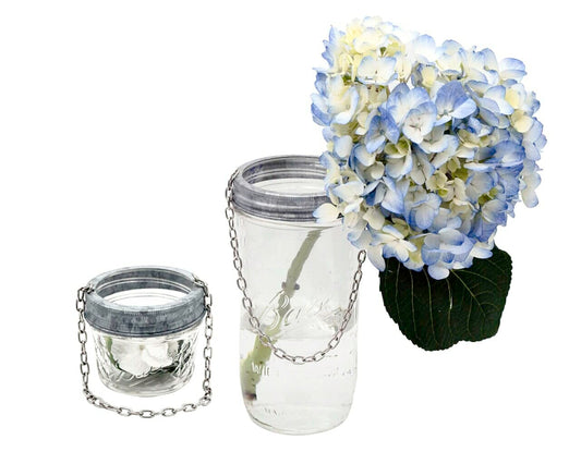 Galvanized Band with Chain Handle for Mason Jars 6 Pack