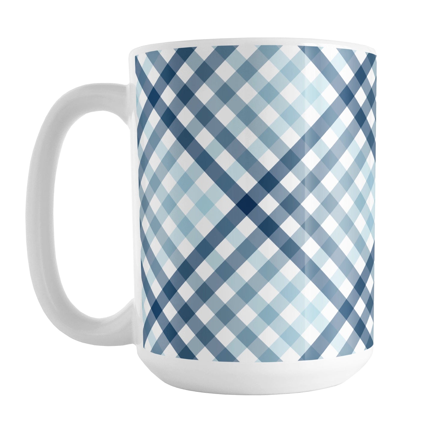 Gradient Blue Gingham Mug