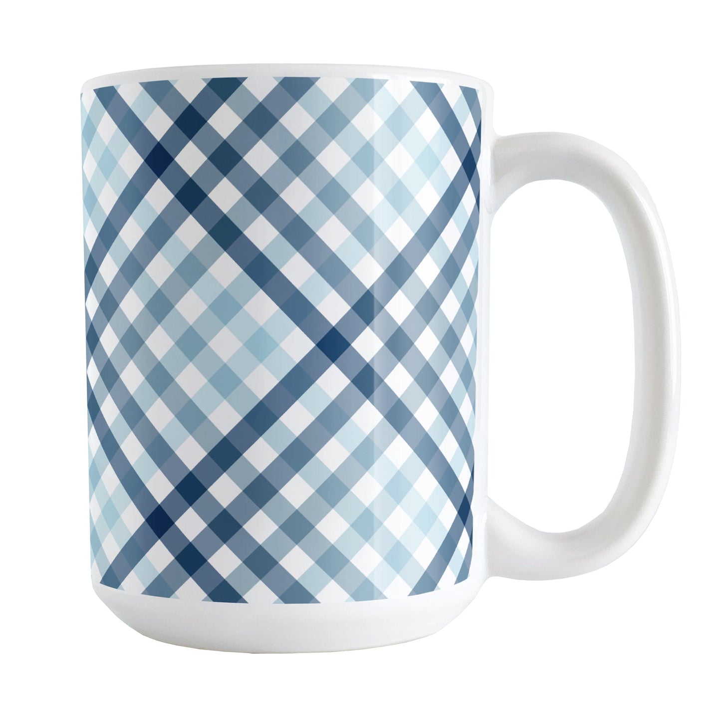 Gradient Blue Gingham Mug