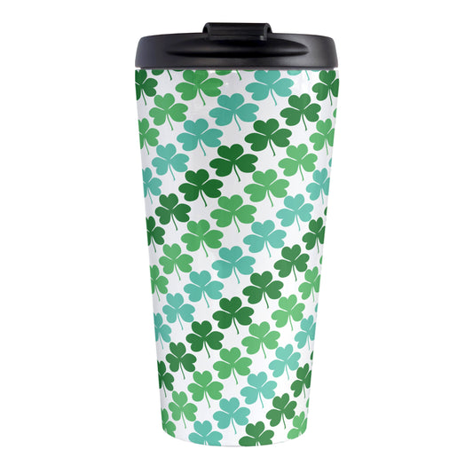 Green and Teal Clovers Travel Mug