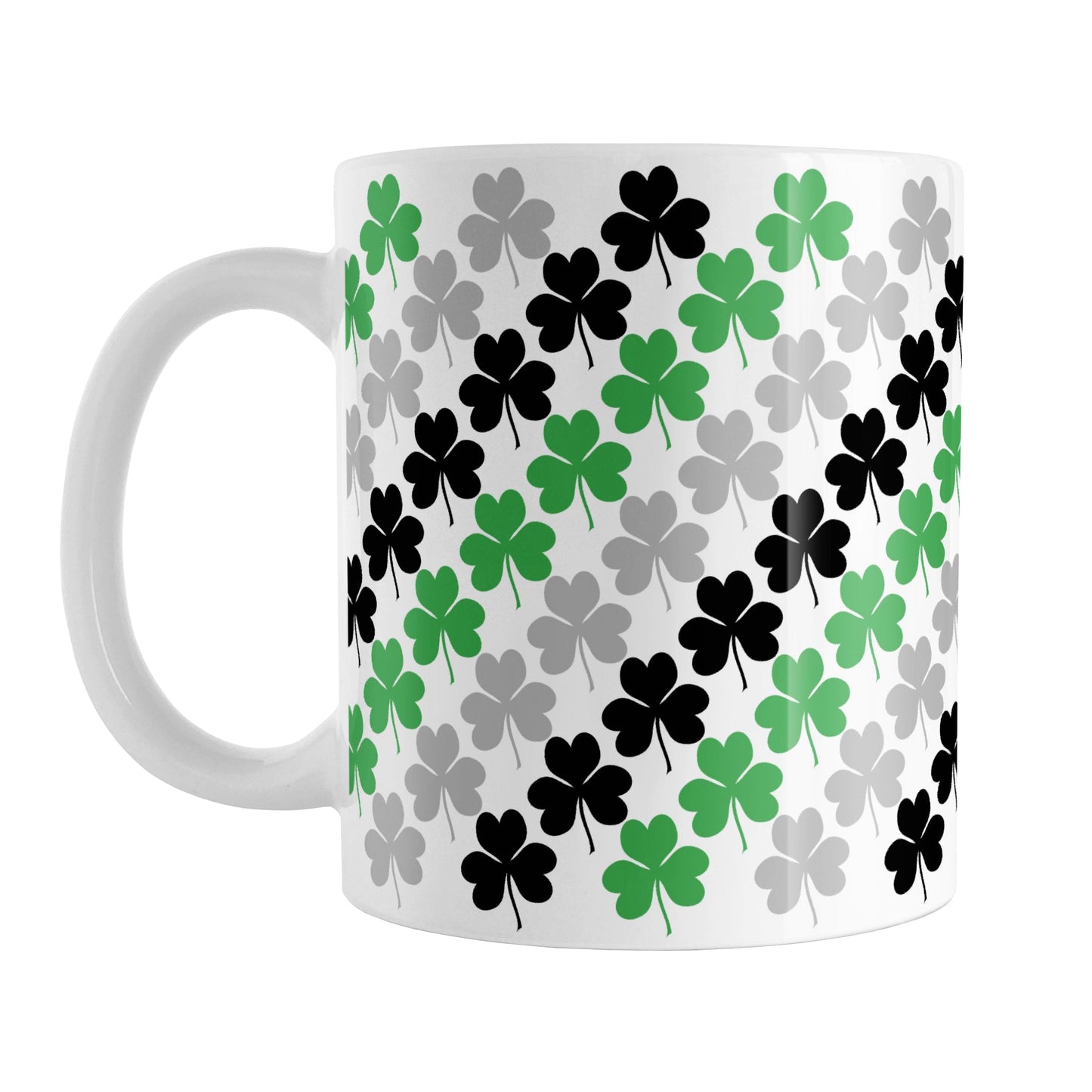 Green Black and Gray Clovers Mug