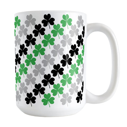 Green Black and Gray Clovers Mug