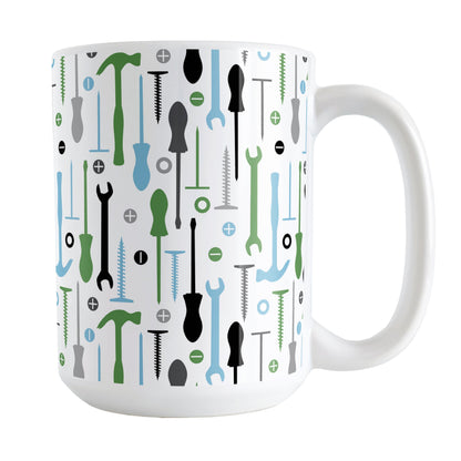 Green Blue Tools Pattern Mug