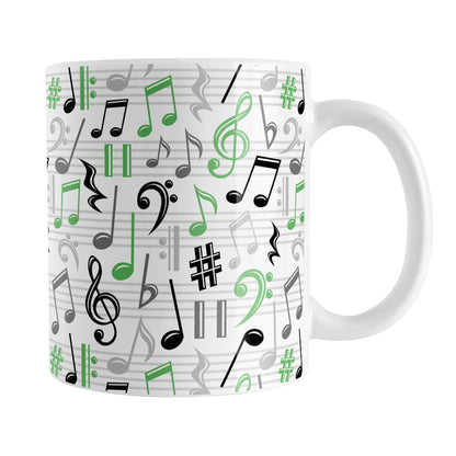 Green Music Notes Pattern Mug