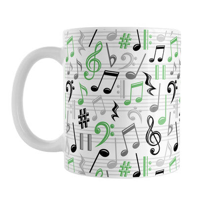 Green Music Notes Pattern Mug