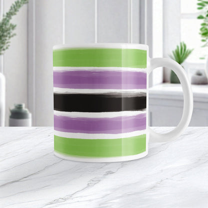 Halloween Green Paint Brush Strokes Mug