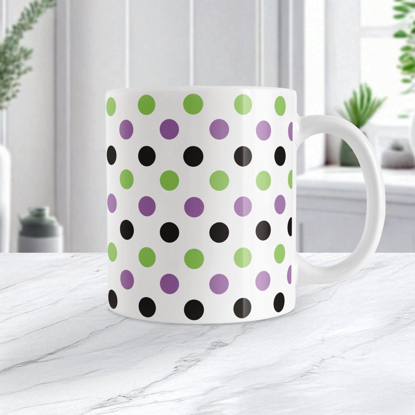 Halloween Green Polka Dot Mug