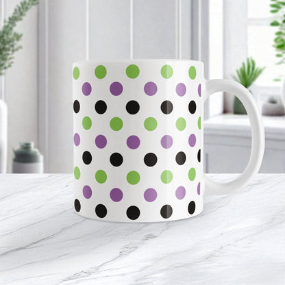 Halloween Green Polka Dot Mug
