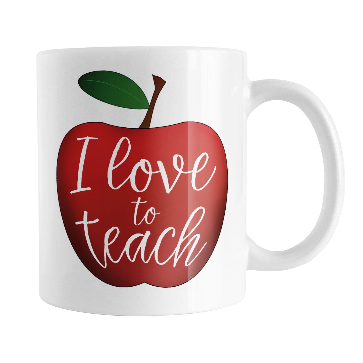 I Love to Teach, Red Apple Teacher Mug