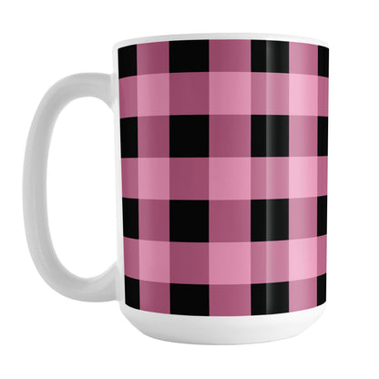 Light Pink and Black Buffalo Plaid Mug