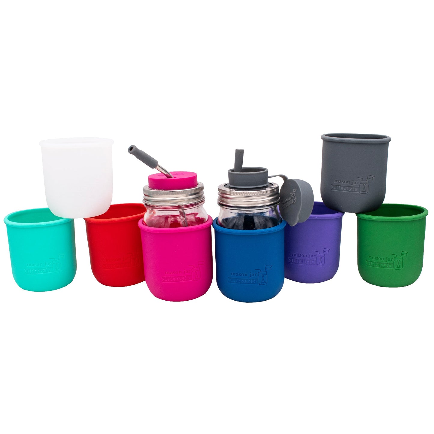 Silicone Sleeve for Regular Mouth Pint 16oz Mason Jars