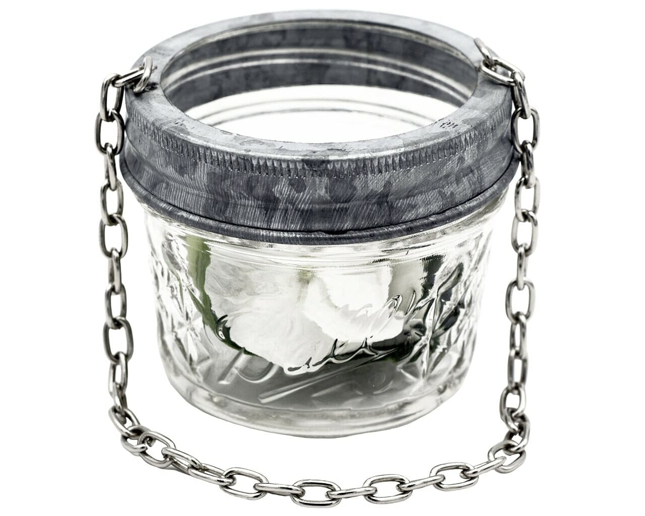Galvanized Band with Chain Handle for Mason Jars 6 Pack