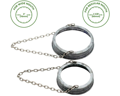 Galvanized Band with Chain Handle for Mason Jars 6 Pack