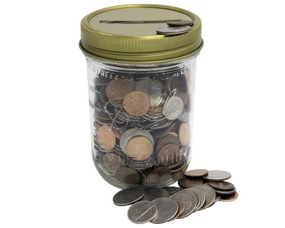 Gold Coin Slot Bank Lid Inserts for Mason Jars 10 Pack