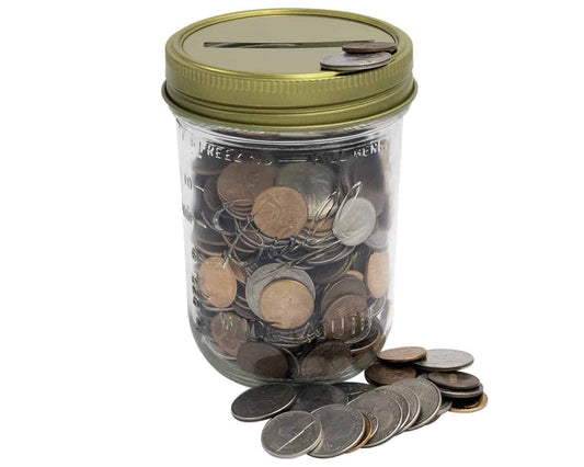 Gold Coin Slot Bank Lid Inserts for Mason Jars 10 Pack