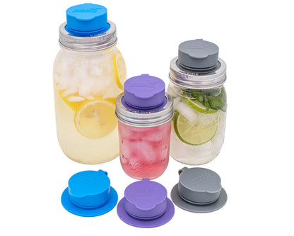 Silicone Chug Leak Resistant Lids for Regular Mouth Mason Jars