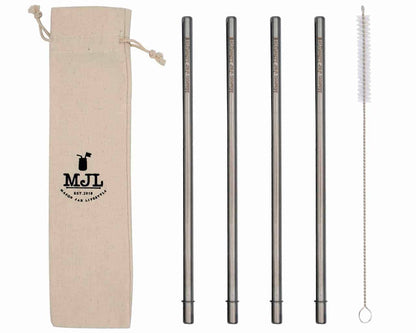 Long Safer Rounded End Stainless Steel Straw for Quart Mason Jars