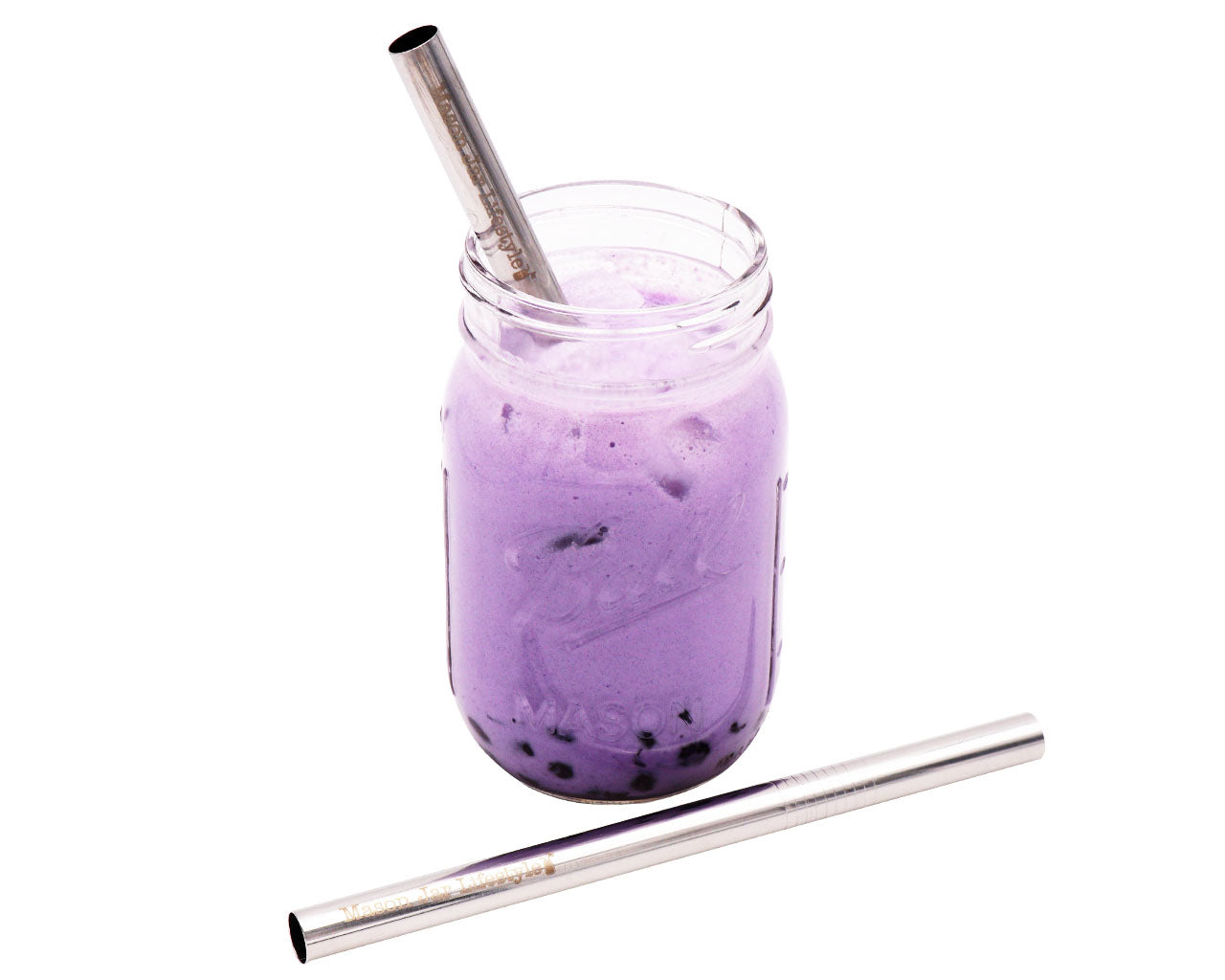 Individual Stainless Steel & Glass Straws for Mason Jars
