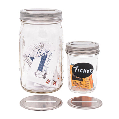 Coin Slot Bank Stainless Steel Lid Inserts for Mason Jars 10 Pack