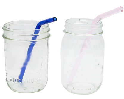 Individual Stainless Steel & Glass Straws for Mason Jars