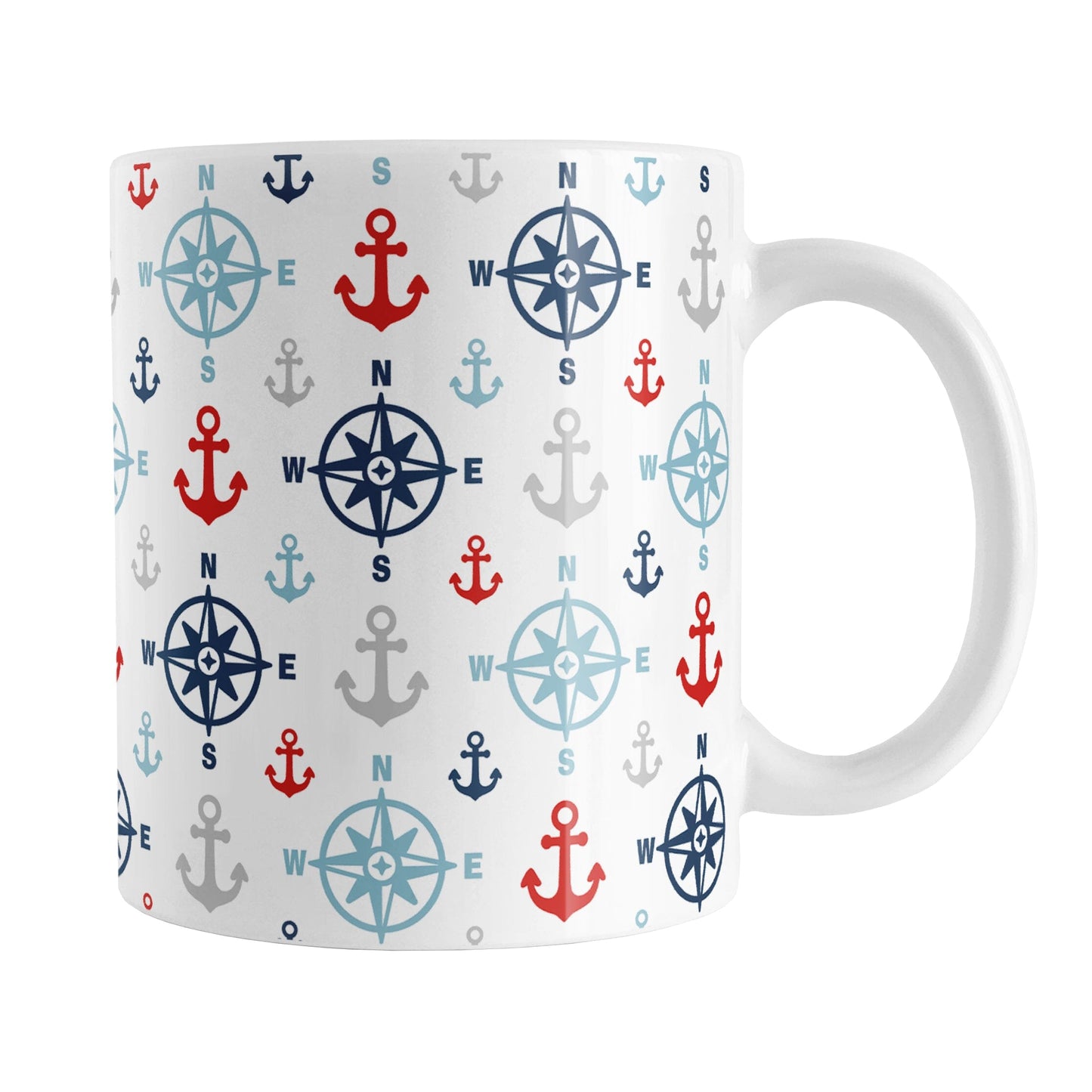 Nautical Compass and Anchors Mug