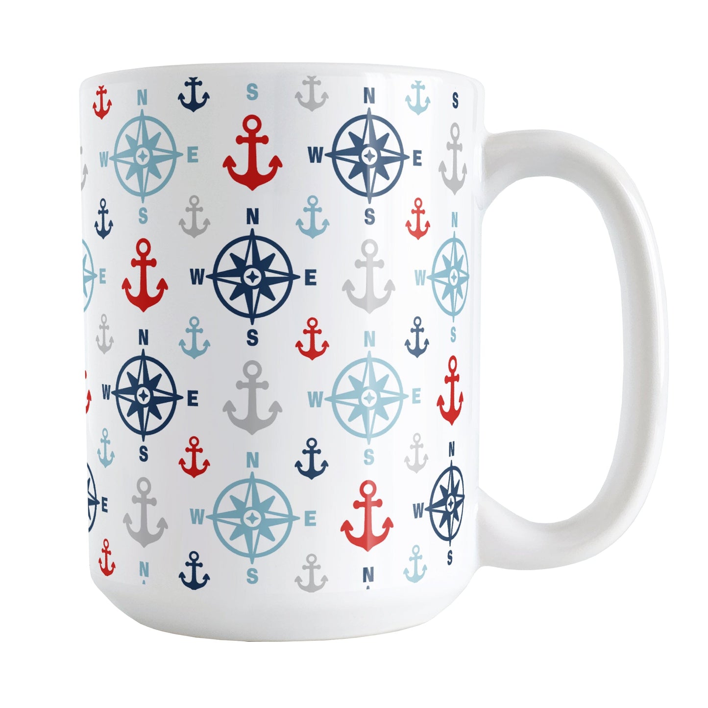 Nautical Compass and Anchors Mug