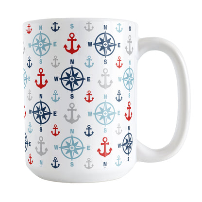 Nautical Compass and Anchors Mug