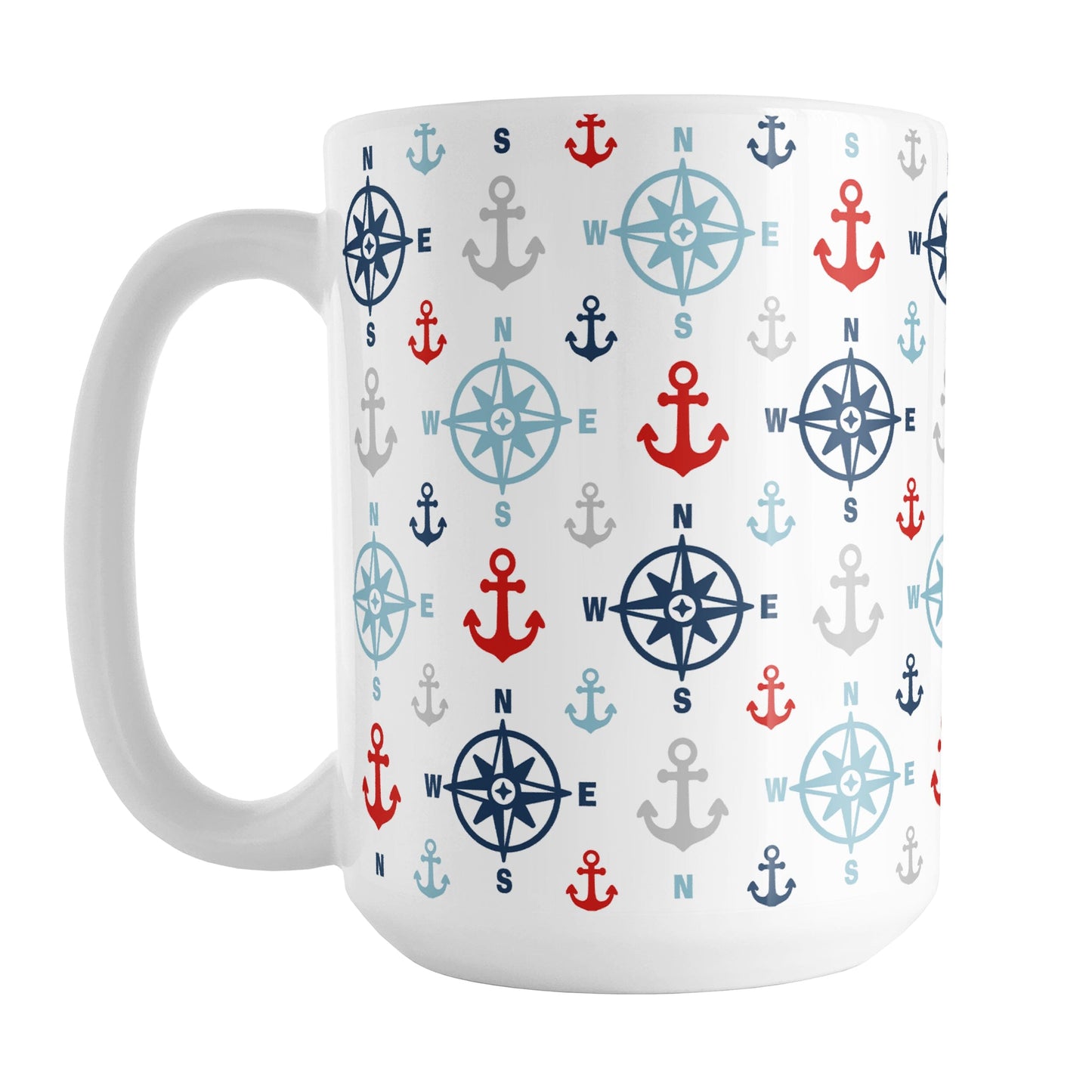 Nautical Compass and Anchors Mug