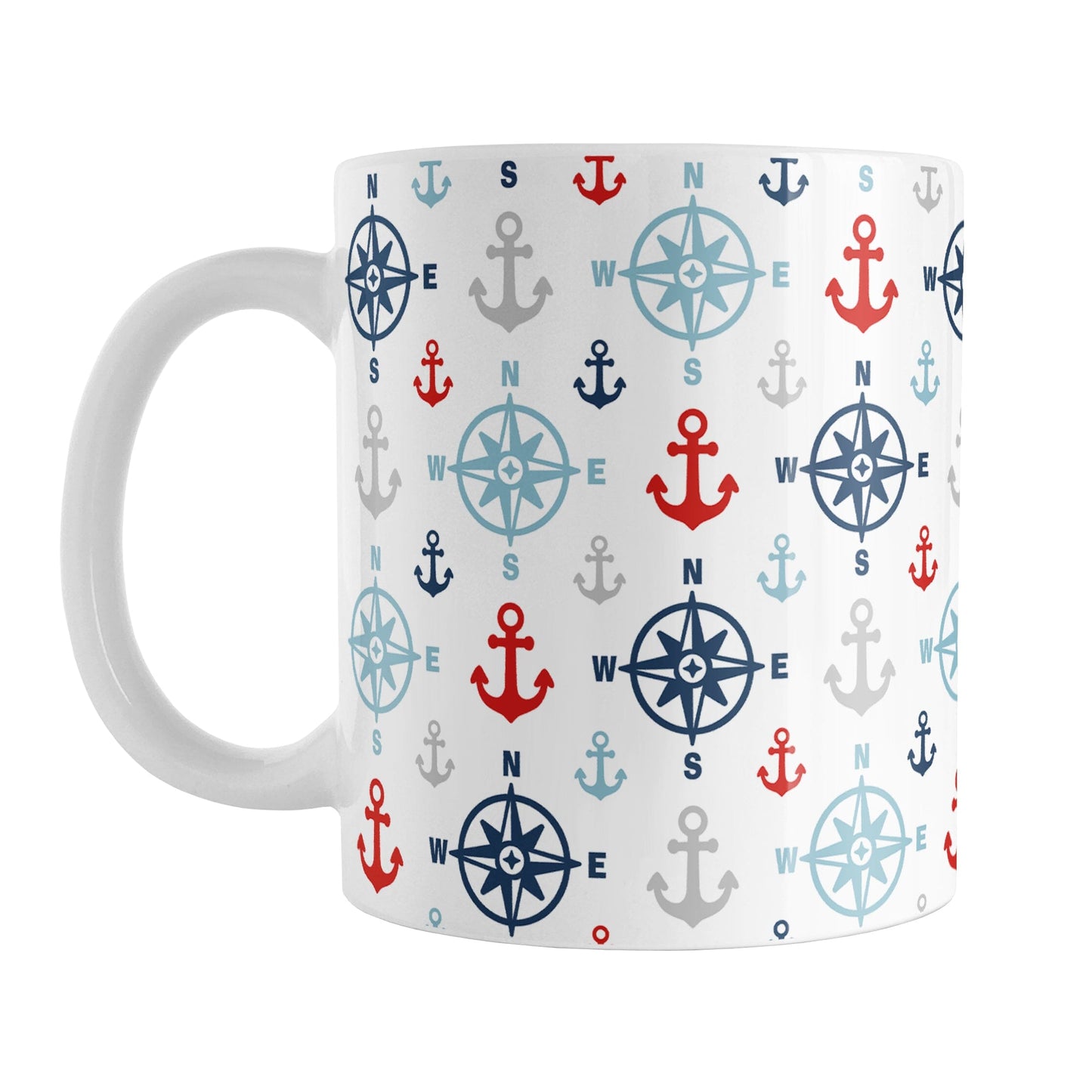 Nautical Compass and Anchors Mug