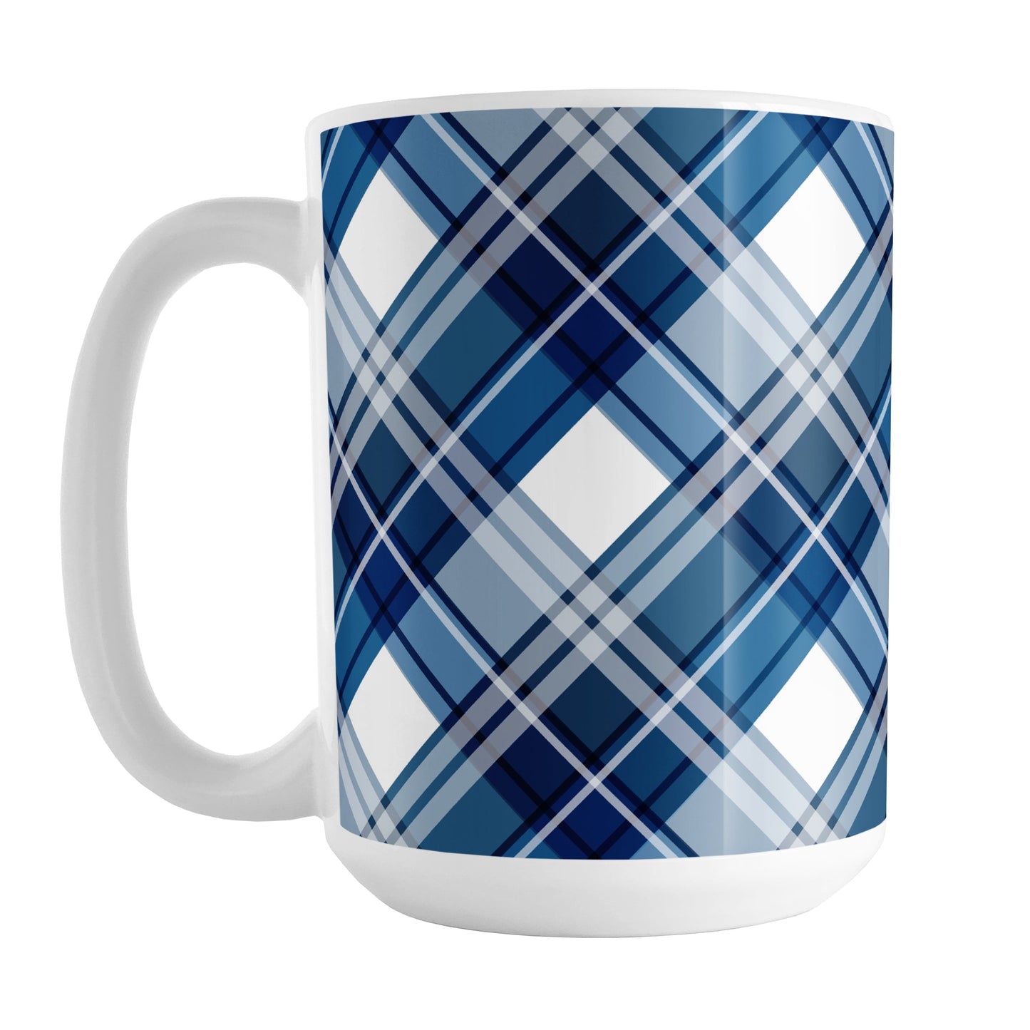 Navy Blue Plaid Mug