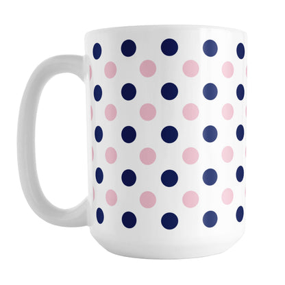 Navy Pink Polka Dot Mug