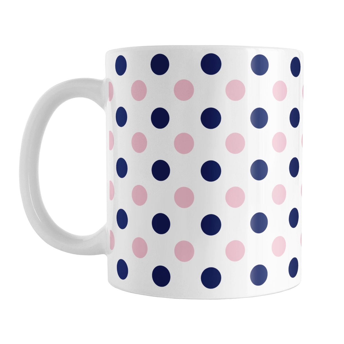 Navy Pink Polka Dot Mug