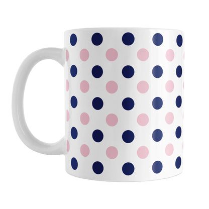 Navy Pink Polka Dot Mug