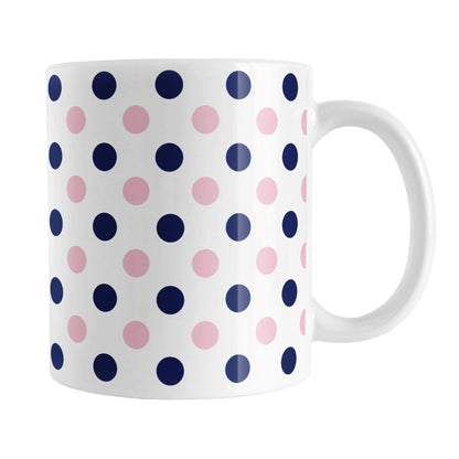 Navy Pink Polka Dot Mug