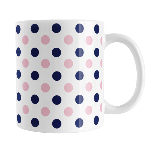 Navy Pink Polka Dot Mug
